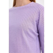 Kadın Lila Kadın Fitilli Raporlu & Eşofman, Gündelik Ev Giyim Pijama Takımı