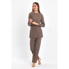 Kadın Lila Kadın Fitilli Raporlu & Eşofman, Gündelik Ev Giyim Pijama Takımı