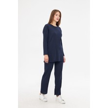 Kadın Lila Kadın Fitilli Raporlu & Eşofman, Gündelik Ev Giyim Pijama Takımı