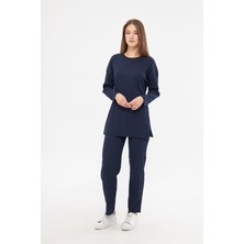 Kadın Lila Kadın Fitilli Raporlu & Eşofman, Gündelik Ev Giyim Pijama Takımı