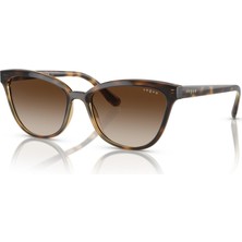 Vogue OVO5496Sİ-W65613 Kadın Güneş Gözlüğü Leopar Kahverengi Kemik Çerçeve Cat Eye Kahve Cam