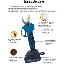 Bosch EEA404 Akülü Kömürsüz Dal Budama Makası 40MM 88VF 5p (Mavi)