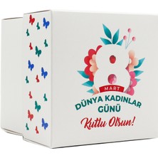 Özel Tasarım 8 Mart Kadınlar Günü Hediye Kutusu –10 x 10 x 10  cm  1 Adet Model:3