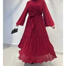 Modaala Moda Ala Fırfırlı Etekli Takım Bordo