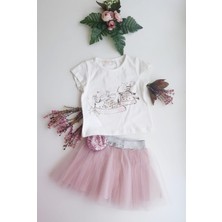 Babyrose Kız Çocuk Takım, Convers Baskılı Tütü Etekli Takım