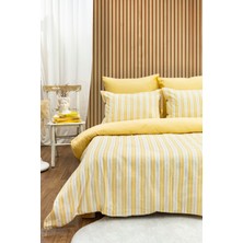 Marcalanya Doğal Ipliği Boyalı Çift Kişilik Pamuklu Nevresim Takımı 4 Parça Kutulu Duvet Cover Set (Lastikli Çarşaf)