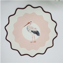 Dekoratif Kenar Leylek Tasarım Nakış Kenar Kumaş Kokteyl Peçetesi 1 Adet