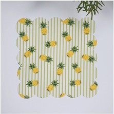 Çizgili Ananas Desenli Lazer Kesim Kumaş Kokteyl Peçetesi 1 Adet