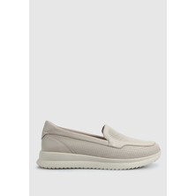 Bej Deri Kadın Ayakkabı