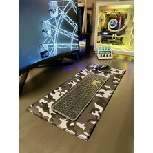 Teknoservis 70 x 30 cm Desenli Dikişli Kaydırmaz Taban Speed Hızlı Yüzey Mousepad Masa Matı