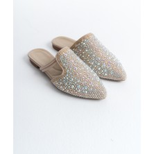 Liza Shoes Aryan Kadın Keten Taşlı Terlik A003-K614
