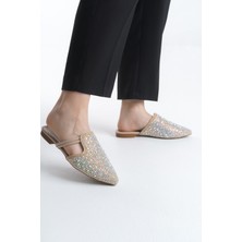 Liza Shoes Aryan Kadın Keten Taşlı Terlik A003-K614