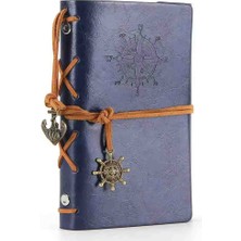 Pusula Temalı Deri Defter – Bağcıklı Nostaljik Retro Vintage Tasarım, Spiralli Denizci Konseptli Eskitme Sayfalı Çizgisiz Günlük Anı Hatıra Ajanda | Premium Hediyelik Seri