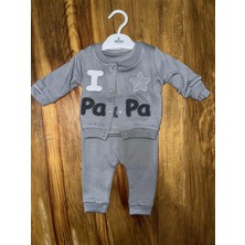 Kazax 3-12 Aylık Üçlü Kolej Ceketli Takım Gri