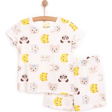 Hellobaby Erkek Kısa Kol Hayvan Desenli Bisiklet Yaka Pijama Takımı