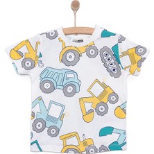HelloBaby Basic Erkek Traktör Baskılı T-Shirt Erkek Bebek