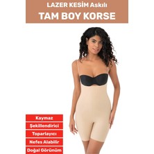 Wintoup Iz Göstermez Kaymaz  Toparlayıcı Vücut Şekillendirici Lazer Kesim Tam Boy Askılı Korse