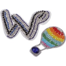 F Fityle 2 Adet Rhinestone Boncuk Yama Motif Aplike Dıy Giysi Aksesuarları (Yurt Dışından)