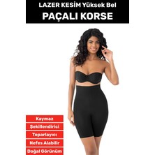 Iz Iç Göstermez Kaymaz  Vücut Şekillendirici Lazer Kesim Yüksek Bel Paçalı Korse