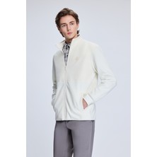 Beyaz Regular Fit Hakim Yaka Baharlık Mont