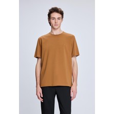 Hardal Regular Fit Bisiklet Yaka Pamuklu Triko Tişört