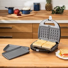 Homend Toastbuster 1322H Çıkarılabilir Waffle Plakalı Portatif Tasarım 2in1 Tost Makinesi