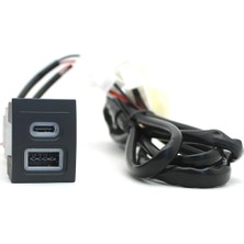 Bireaom 12V/24V Araç Telefonu Şarj Soketi Çift Qc3.0 Tip-C Pd USB Şarj Portu Güç Adaptörü Vw Polo 9n 9n3 2004-2011 (Yurt Dışından)