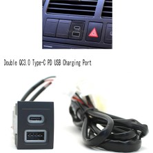 Bireaom 12V/24V Araç Telefonu Şarj Soketi Çift Qc3.0 Tip-C Pd USB Şarj Portu Güç Adaptörü Vw Polo 9n 9n3 2004-2011 (Yurt Dışından)