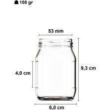 Afracam 190 ml Metal Gold Kapaklı Konserve Kavanozu 190 cc Şeffaf Bebek Mama Kavanoz 20 Adet