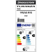 Bridgestone 195/65 R15 91V Turanza T005 Oto Yaz Lastiği (Üretim Yılı: 2025)