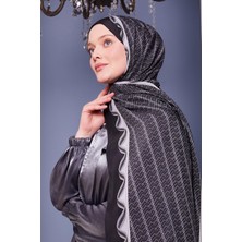 Antrasit Labirent Desen Royal Şal