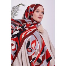 Kırmızı Damla Desen Royal Şal