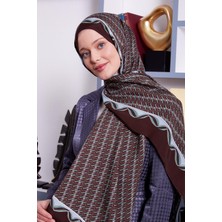 Acı Kahve Labirent Desen Royal Şal