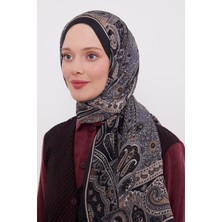 Siyah Etnik Desen Royal Şal