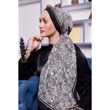 Lêvi D'or Siyah - Beyaz Çini Desen Royal Şal