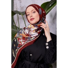 Siyah Kenar Çiçek Desen Royal Şal