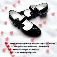 Beebron Ortopedik Topuklu Abiye Kız Çocuk Ayakkabı Glossy Series Abiayk2401 Rugan Siyah 35