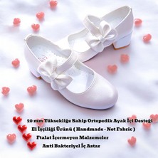 Beebron Ortopedik Topuklu Abiye Kız Çocuk Ayakkabı Glossy Series Abiayk2401 Rugan Krem 34