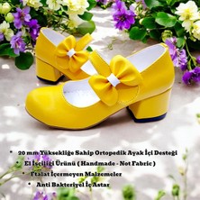Beebron Ortopedik Topuklu Abiye Kız Çocuk Ayakkabı ABIAYK2401 Soft Series Sarı 36