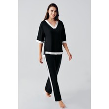 Kısa Kollu Esnek Viskoz Pijama Takım 17213