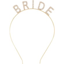 ENG Nessiworld Altın Gold Renk Bekarlığa Veda Kristal Taş Bride Tacı Ithal 16 x 10  cm