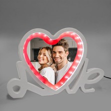 Best Hediye LED Işıklı Love Fotoğraflı Sihirli Ayna