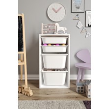 Baby Darling  Mdf - Small Mono 4 Sepetli Oyuncak Dolabı