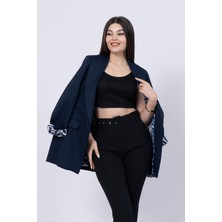 Leopar Desen Astarlı Oversize Trend Ceket 8609