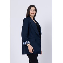 Leopar Desen Astarlı Oversize Trend Ceket 8609