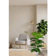 Nettenevime Yapay Çiçek Tropik Areka 80 cm  23 Yapraklı Salon Çiçeği Beyaz Saksılı Yapay Bitki