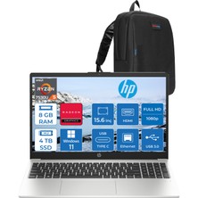 Hp 255 G10 Amd Ryzen 5 7530U 8gb 4tb SSD Amd Radeon Grafik Windows 11 Pro 15.6" Taşınabilir Bilgisayar 9G1G0ETP05 + Zetta Çanta