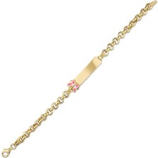 Assos Kelebek Figürlü Altın Çocuk Künye - 14K