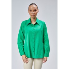 Emmas Clothing Basic Yandan Piliseli Kadın Gömlek
