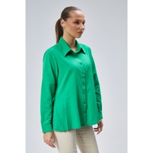 Emmas Clothing Basic Yandan Piliseli Kadın Gömlek